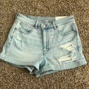 Light Wash Distressed Jeans Shorts